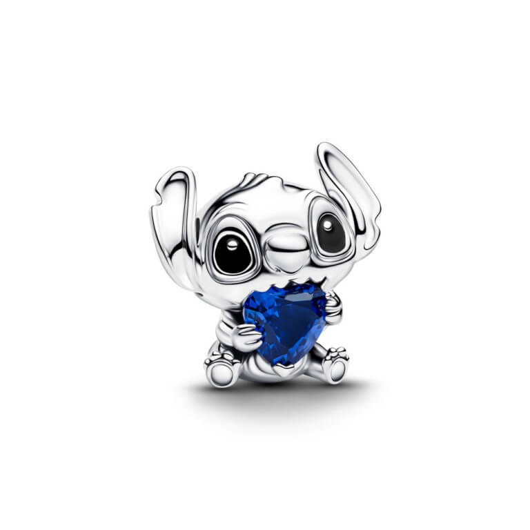 Billede af Pandora Disney Stitch Blåt Hjerte charm sølv m. emalje+krystal