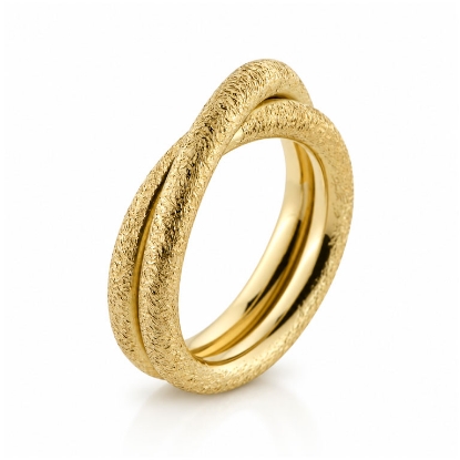 Billede af Ring dobbelt skinne, krydser på top, tråd 2,5 mm. 14 kt.