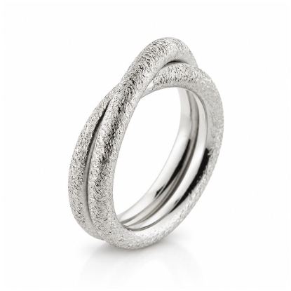 Billede af Ring dobbelt skinne, krydser på top, tråd 2,5 mm. 925s