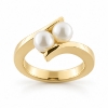 Billede af Ring m/ 2 K.P. 5½-6 mm 14 kt
