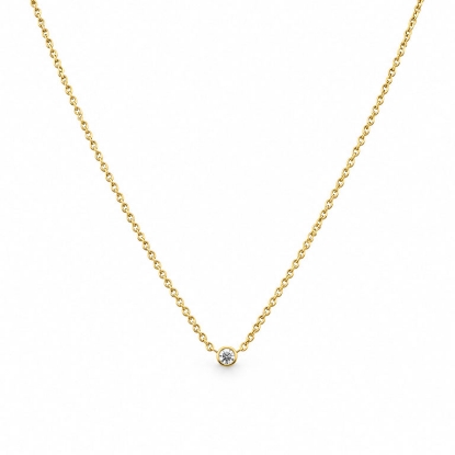 Billede af Collie med brill. 0,05 ct. w/vs, rørfatning, rund anker tr. 0,30 mm. 42 cm. 14 kt.