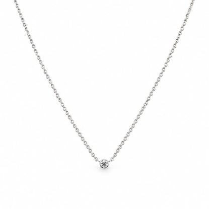 Billede af Collie med brill. 0,05 ct. w/vs, rørfatning, rund anker tr. 0,30 mm. 42 cm. 14 kt.hvg.