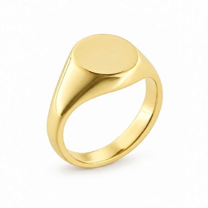 Billede af Ring, Signetring oval plade 11*9,5 mm 14 kt. 
