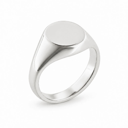 Billede af Ring, Signetring oval plade 11*9,5 mm. 14 kt. hvg.