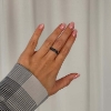 Billede af By Birdie Urban Harlem Buds-3 ring sort rhodineret sølv m.14kt (str. 52-60)