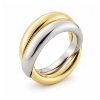 Billede af Ring dobbelt ½ gult 14 kt.+ ½ 925s sølv