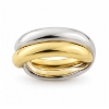 Billede af Ring dobbelt ½ gult guld + ½ hvg. 14 kt.