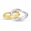 Billede af Ring dobbelt ½ gult guld + ½ hvg. 14 kt.