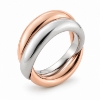 Billede af Ring dobbelt ½ rødt guld +  ½ hvg. 14 kt.
