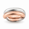 Billede af Ring dobbelt ½ rødt guld +  ½ hvg. 14 kt.