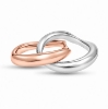 Billede af Ring dobbelt ½ rødt guld +  ½ hvg. 14 kt.