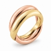 Billede af Ring dobbelt ½ rødt guld +  ½ gult guld 14 kt.