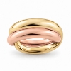 Billede af Ring dobbelt ½ rødt guld +  ½ gult guld 14 kt.