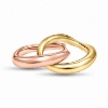 Billede af Ring dobbelt ½ rødt guld +  ½ gult guld 14 kt.