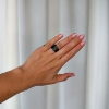 Billede af By Birdie Hubble Silver ring sort rhodineret sølv m.14kt og m. 1 x 0,10 ct diamant (str. 52-60)