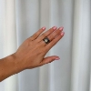 Billede af By Birdie Nebula Pavé Slim ring sort rhodineret sølv m.14kt guldpynt og m. ialt 0,25 ct diamanter str. 58