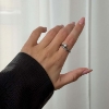 Billede af By Birdie Louise Perle ring sort rhodineret sølv m.14 kt. og 0,03ct. diamant + ferskvandsperle (str. 52)