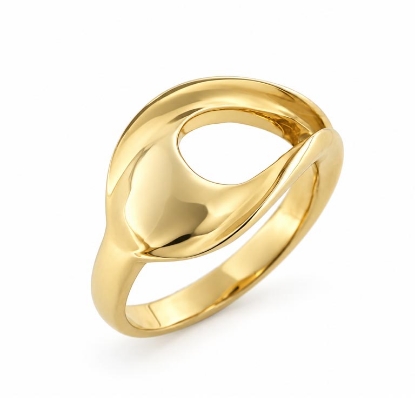 Billede af Ring "Open Split" 925s forgyldt sølv