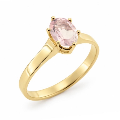 Billede af Ring "Glory" m. ægte rosakvarts 8 karat guld