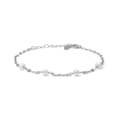 Billede af Studio Z "Aurelia Pearl" armbånd sølv m. fvp (18+3 cm)