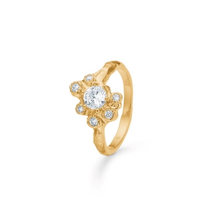 Billede af Studio Z "Lace" ring forgyldt sølv m. cz (str. 50-60)