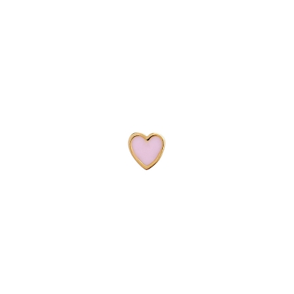 Billede af STINE A ørestik Petit Love Heart sølv forgyldt lyserød emalje (1 stk)