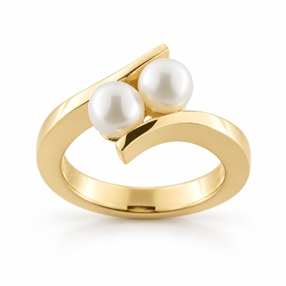 Billede af Ring m/ 2 K.P. 5½-6 mm 8 kt