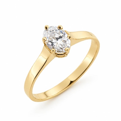 Billede af Ring "Glory" m. synt. sten 14 karat guld