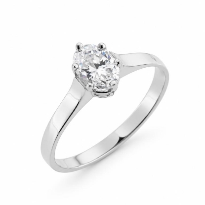 Billede af Ring "Glory" m. synt. sten 14 karat hvidguld