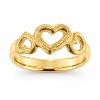 Billede af Ring 3 hjerte (hjertering) 14 kt. facon + 5,6 gr. (prisen er excl. guld)