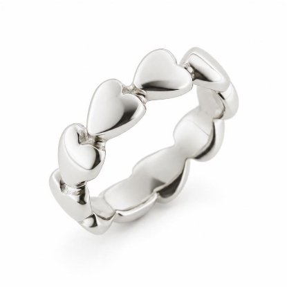 Billede af Ring hjerter 14 kt. hvg. (hjertering)
