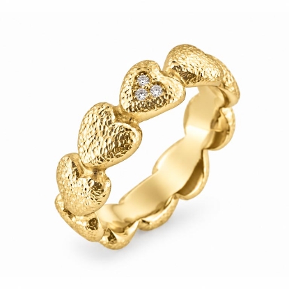 Billede af Ring hjerter 14 kt. 3* 0,02 w/vs. (hjertering)