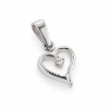 Billede af Vedhæng åbent hjerte i sølv m. brillant (0,03 ct. w/si.)