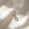 Billede af Vedhæng åbent hjerte i sølv m. brillant (0,03 ct. w/si.)
