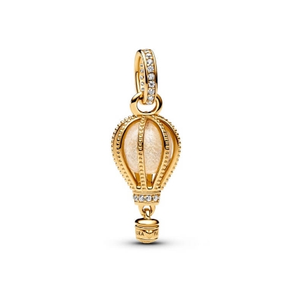 Billede af Pandora Funklende klar Varmluftsballon charm forgyldt metalblanding m. muranoglas + cz