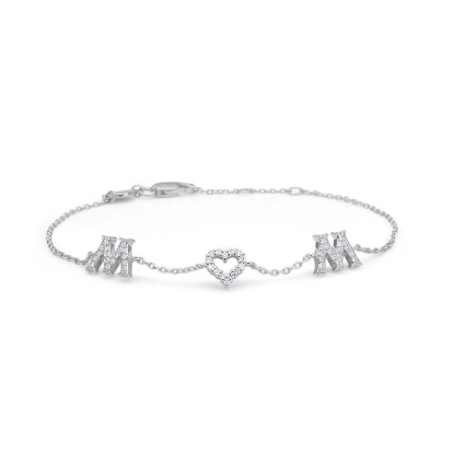 Billede af Mads Z "WOW/MOM" armbånd sølv m. cz (16+2 cm)