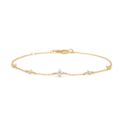 Billede af Mads Z "Milkyway" armbånd 8 kt. guld m. cz (16+2 cm) 