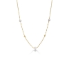 Billede af Mads Z "Stella" halskæde 14 kt. guld m. cz + kulturperler (42 + 3 cm)