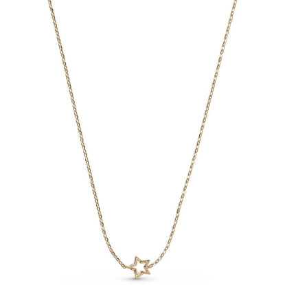 Billede af ENAMEL Copenhagen Organic Star halskæde forgyldt messing (40+5 cm)