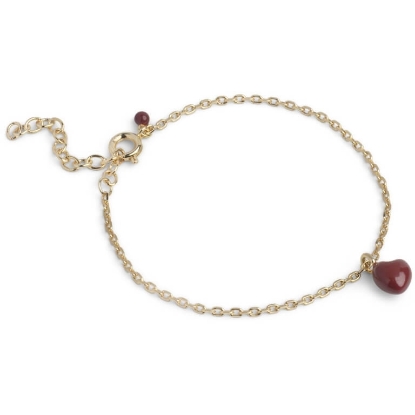 Billede af ENAMEL Copenhagen Grand Amore Bordeaux armbånd forgyldt messing (15+4 cm)