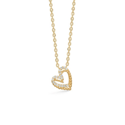 Billede af Mads Z Guldhjerte halskæde 14 kt. guld m. 0,036 ct. W.SI brillanter