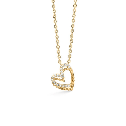 Billede af Mads Z Guldhjerte halskæde 14 kt. guld m. 0,040 ct. W.SI brillanter