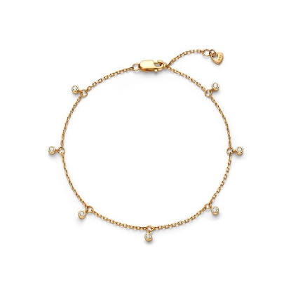 Billede af Maria Black 'Suki' armbånd forgyldt sølv m. cz (17+1,5 cm)