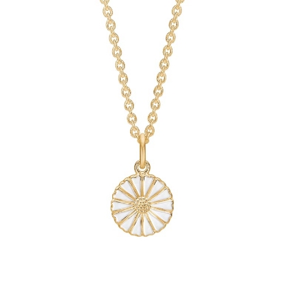Billede af Lund Copenhagen Marguerit collier 11 mm forgyldt sølv (45-48 cm)