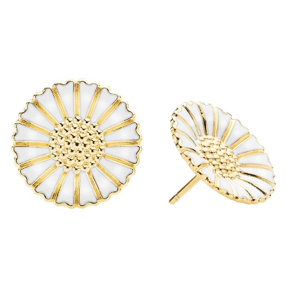 Billede af Lund of Copenhagen Marguerit øreringe forgyldt sølv 18mm