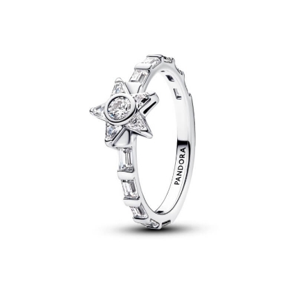 Billede af Pandora Funklende Stjerne Baguette ring sølv m. cz (str. 48-60)