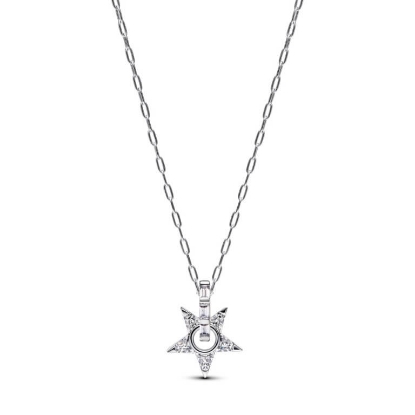 Billede af Pandora Funklende Stjerne Openwork halskæde sølv m. cz (38+7 cm)