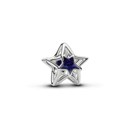 Billede af Pandora Stjerne Openwork platinbelagt metalblanding m. emalje
