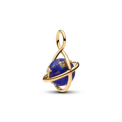 Billede af Pandora Roterende Himmelblå Planet charm platinbelagt metalblanding m. cz