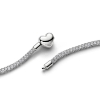 Billede af Pandora Funklende Mesh halskæde m. hjertelås platinbelagt metalblanding m. cz (45 cm)